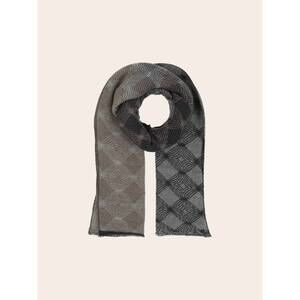 NEW V. FRAAS women's geo metallic plisse scarf in sand